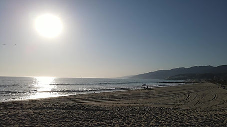 Sunshine on the coast of Malibu beach